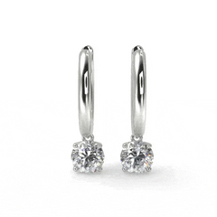 Sirius Drop Huggies in White Gold (1.00 Ct. Tw.)