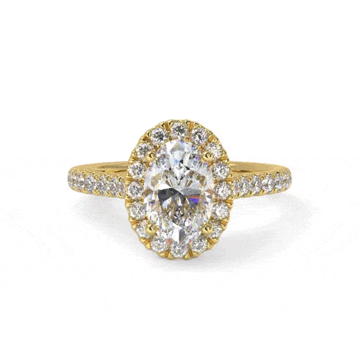 Ellipse Engagement Ring in Yellow Gold