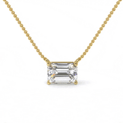 Sirius Lab Grown Emerald Necklace in 14K Gold