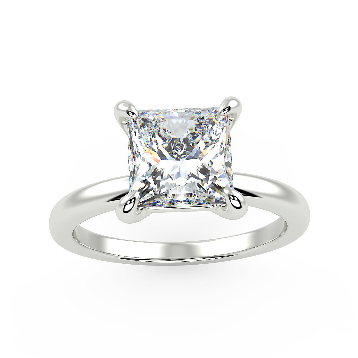 Sirius Princess Engagement Ring in White Gold