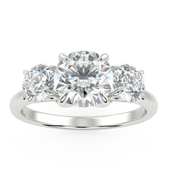 Centauri Three-Stone Ring in White Gold