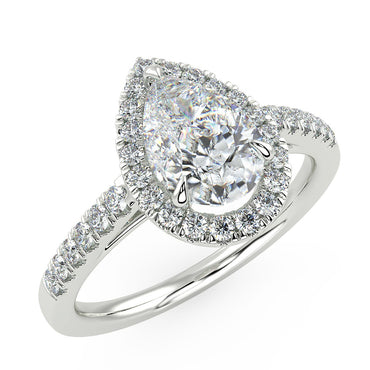 Pavo Engagement Ring in White Gold