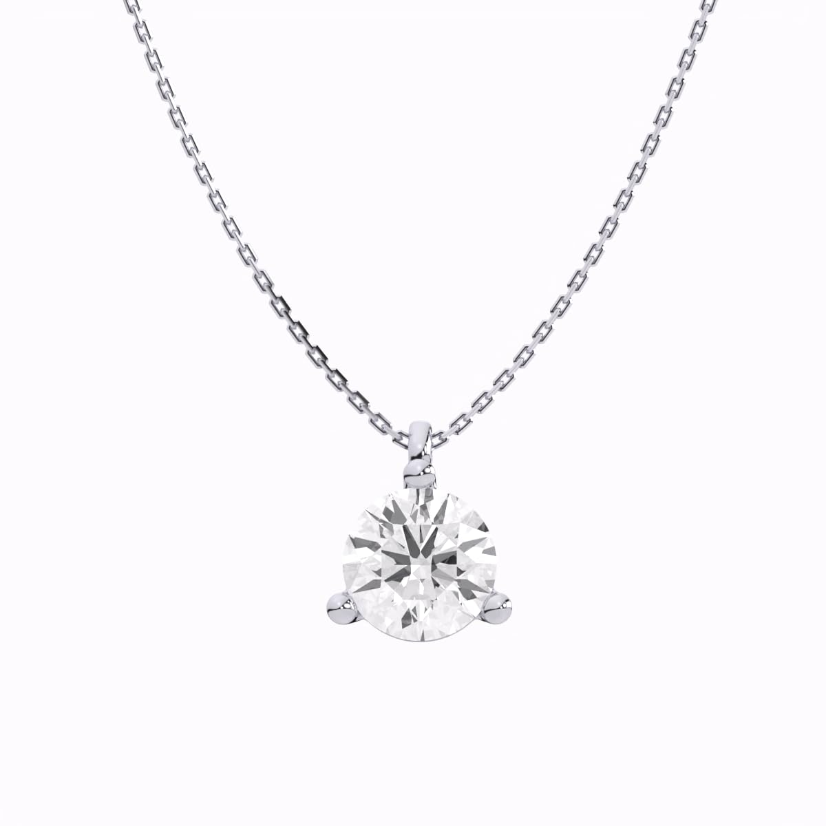 IGI Certified Lab Grown Diamond Round Solitaire Pendant Necklace