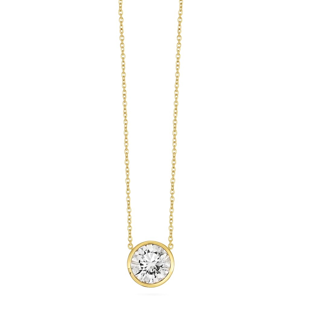 IGI Certified Lab-Grown Diamond Solitaire Pendant Necklace in 14K Gold