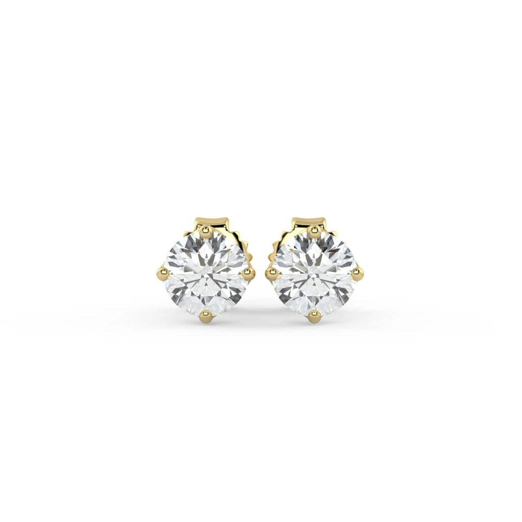 Round Tulip Set Stud Earrings in 14K Gold [0.50 Ct. Tw.]