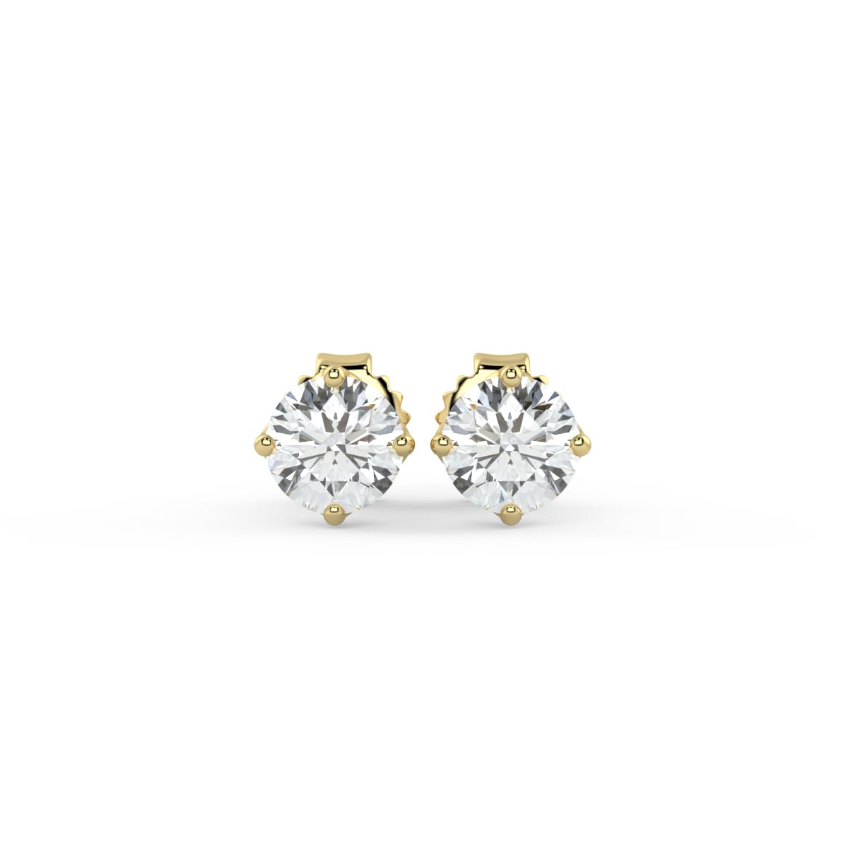 Round Tulip Set Stud Earrings in 14K Gold [0.50 Ct. Tw.]