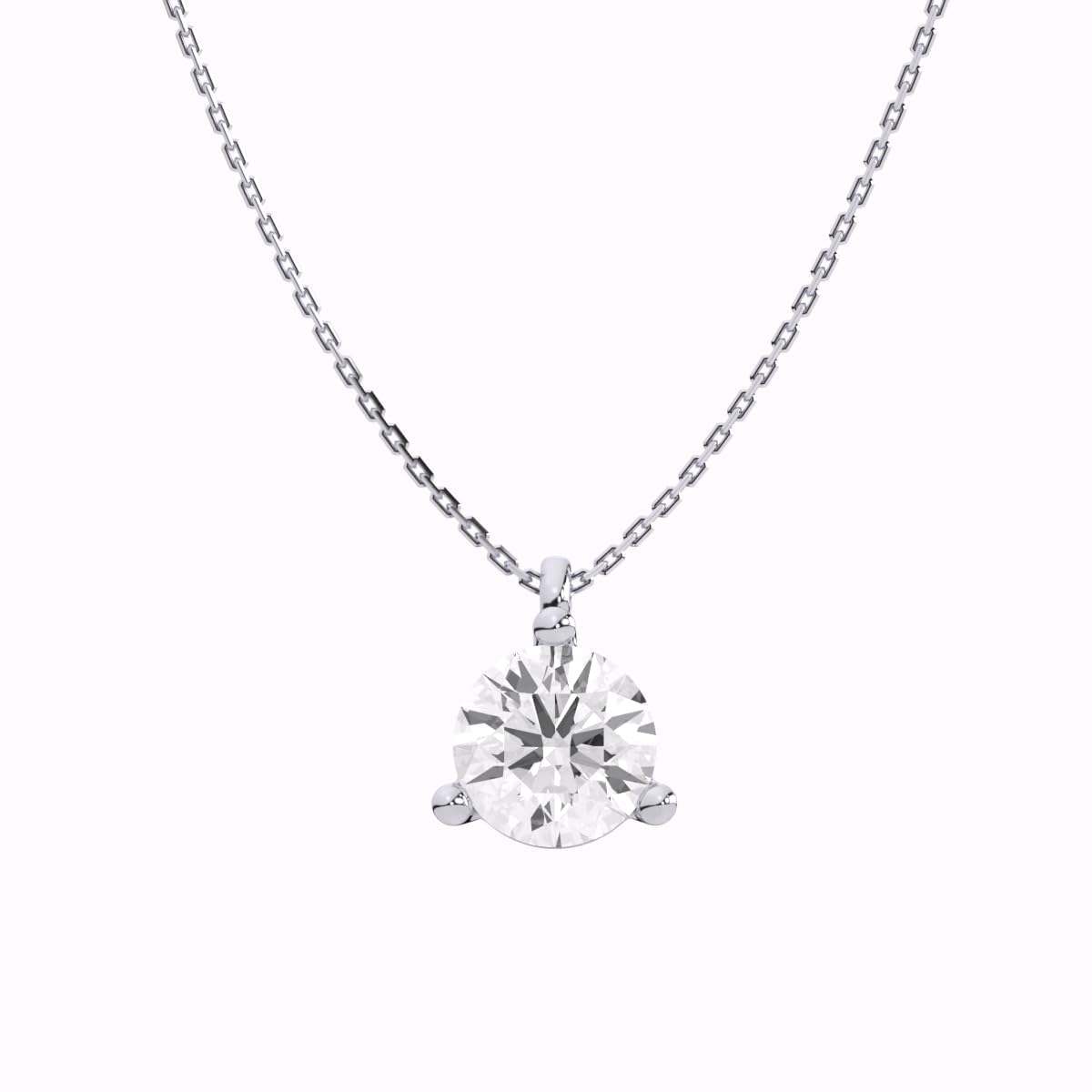 IGI Certified Lab Grown Diamond Round Solitaire Pendant Necklace