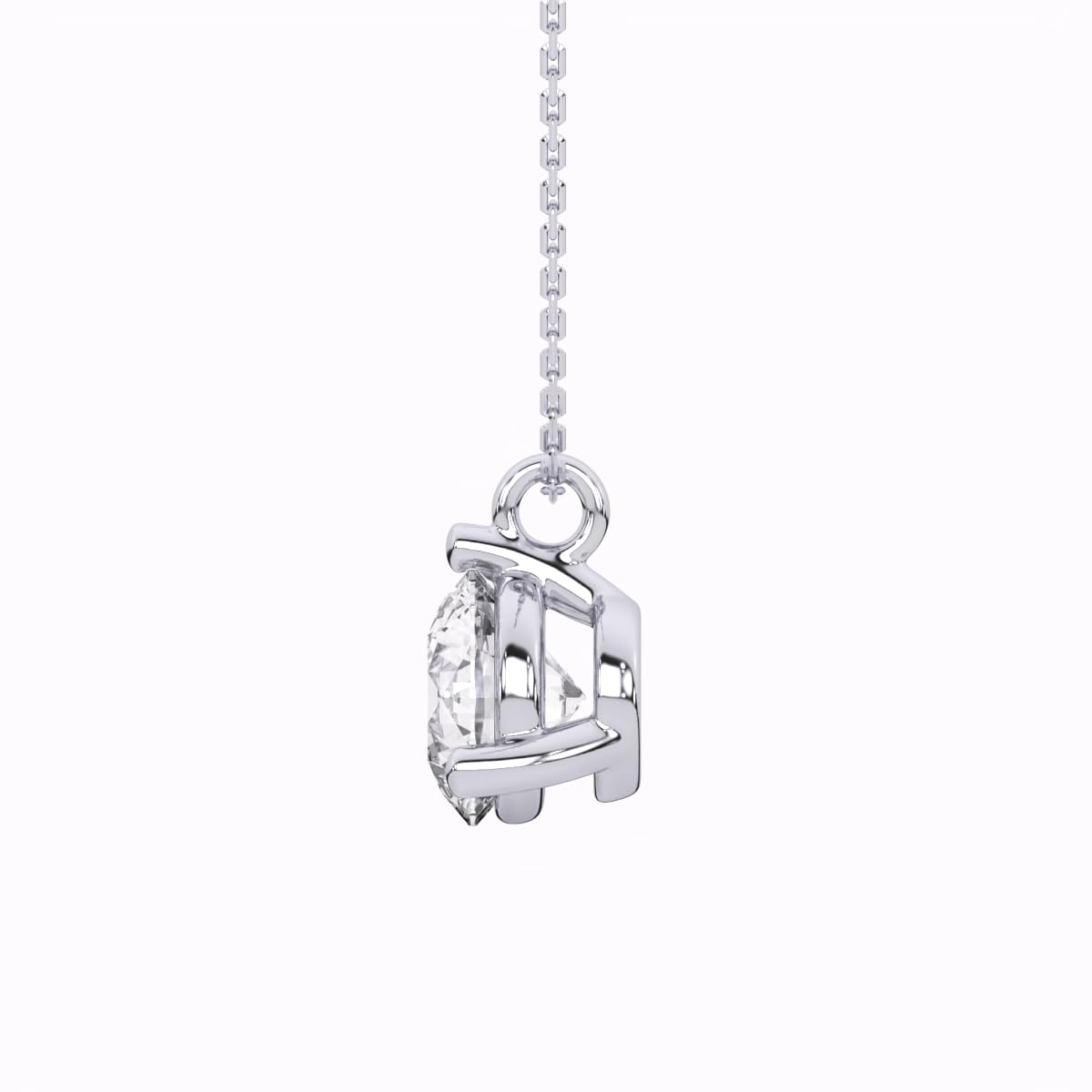IGI Certified Lab Grown Diamond Round Solitaire Pendant Necklace