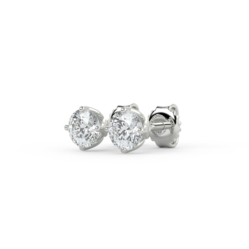 Round Stud Earrings with Tulip Basket in 14K Gold [0.50 - 4.00 Ct. Tw.]