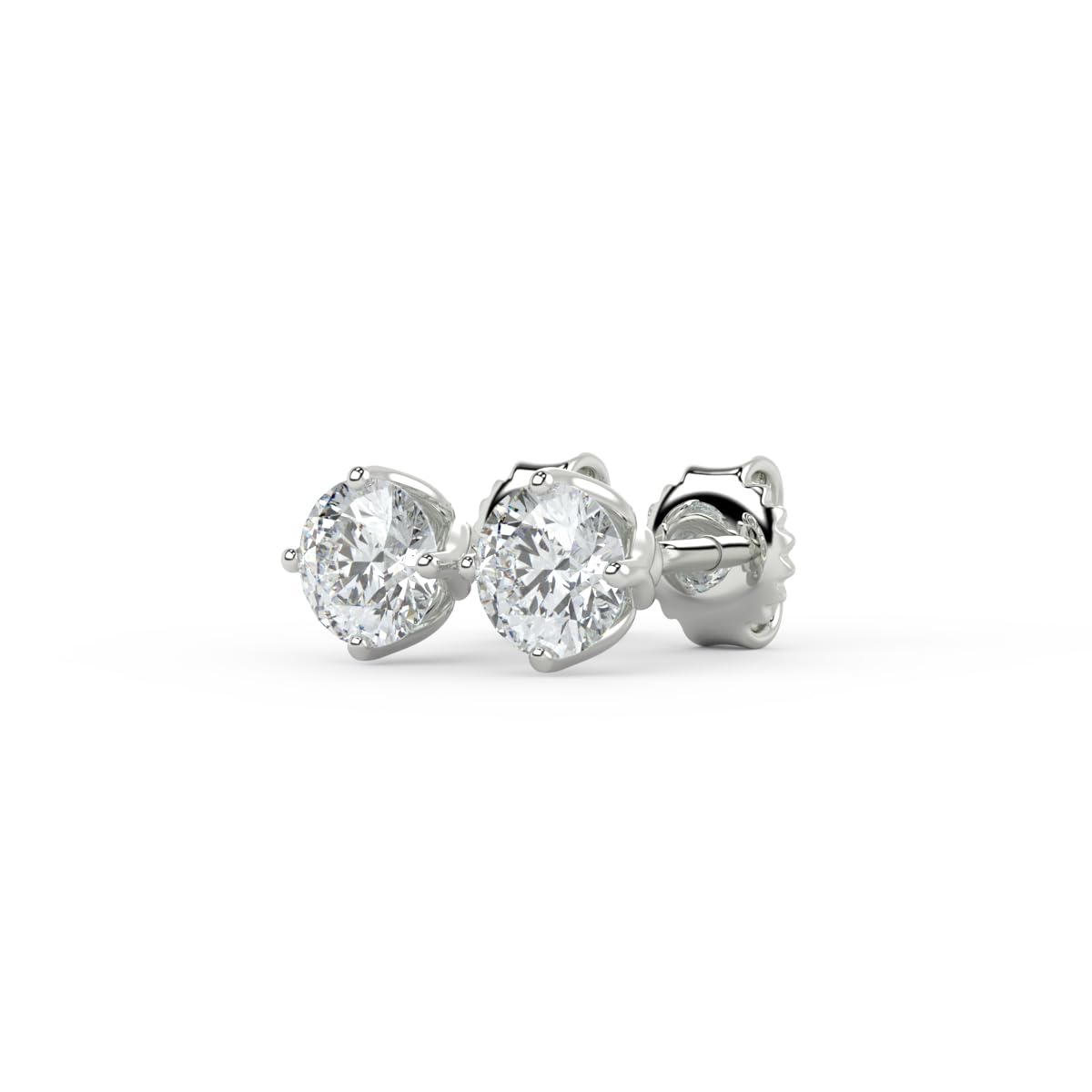 Lab Grown Diamond Round Stud Earrings for Women