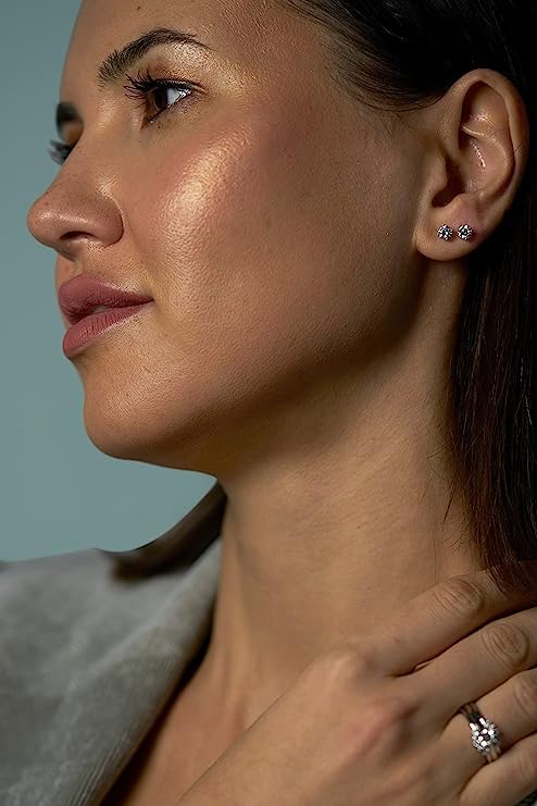 Round Tulip Set Stud Earrings in 14K Gold [0.50 Ct. Tw.]