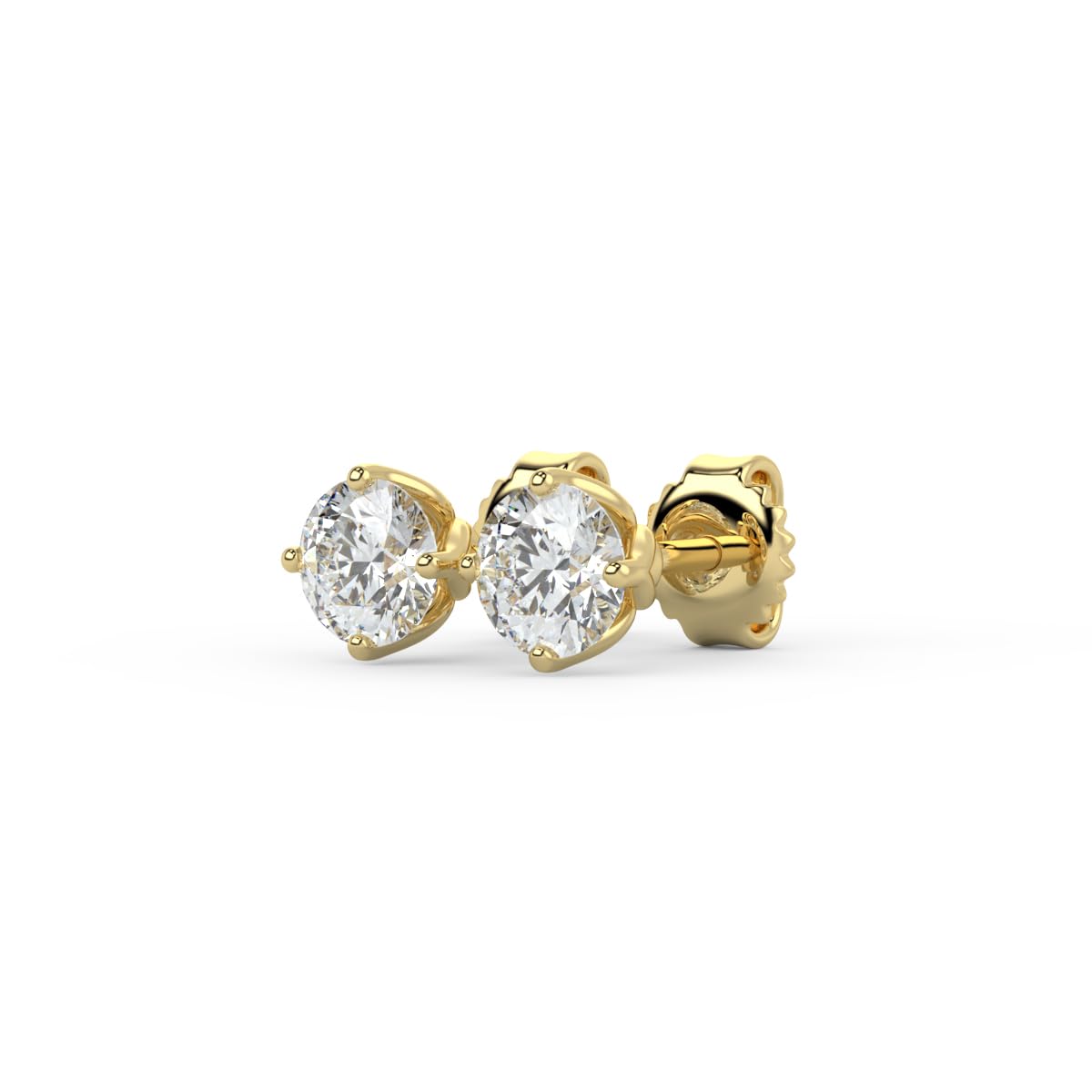 Round Tulip Set Stud Earrings in 14K Gold [0.50 Ct. Tw.]
