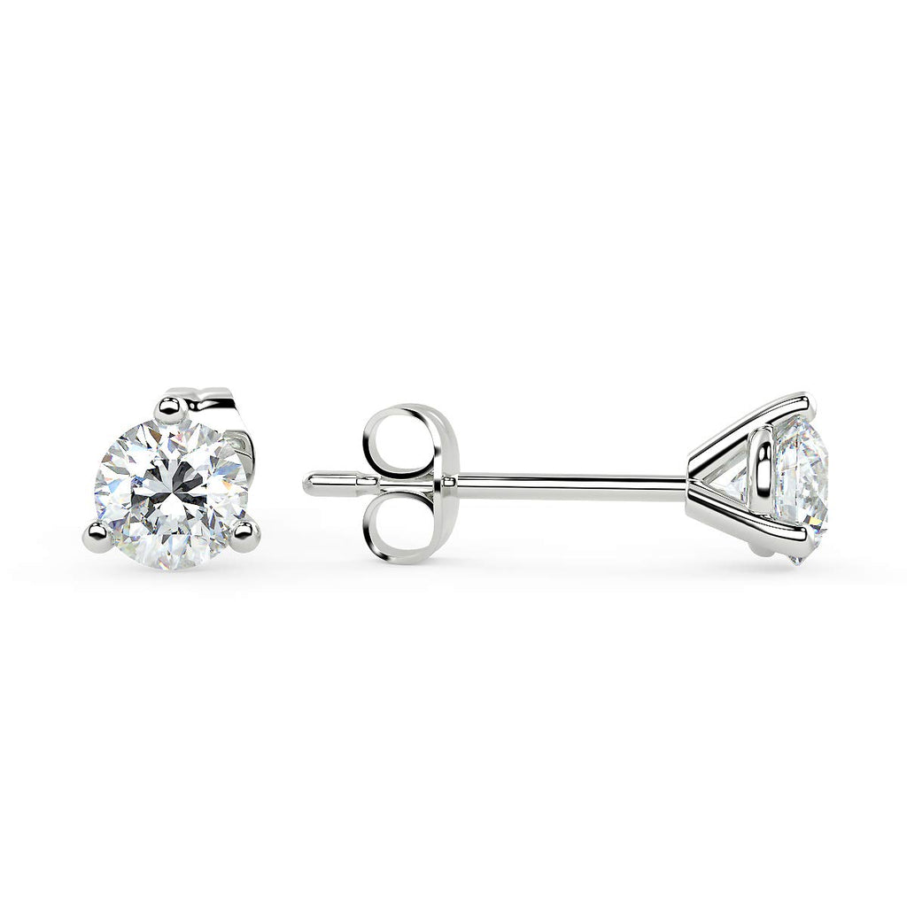 IGI Certified Round Martini Lab Grown Diamond Stud Earrings [1.00 - 3.00 Ct. Tw.]
