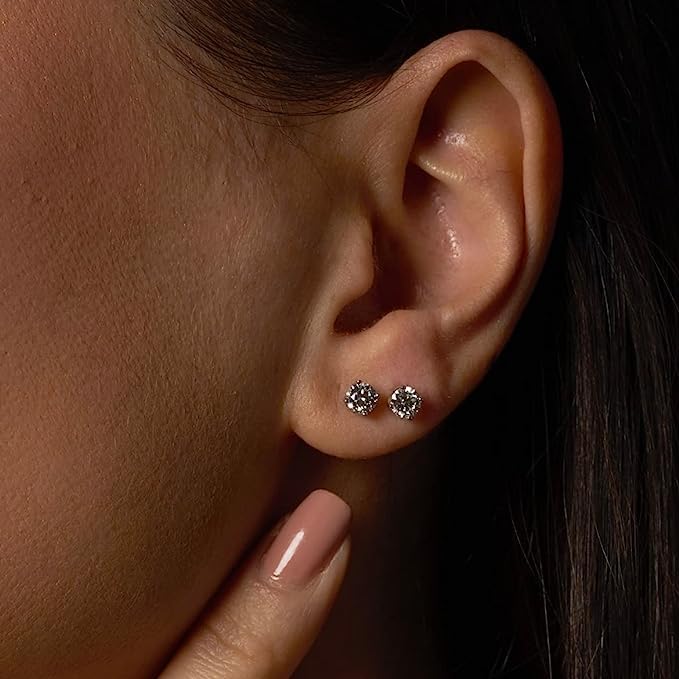 Round Tulip Set Stud Earrings in 14K Gold [0.50 Ct. Tw.]