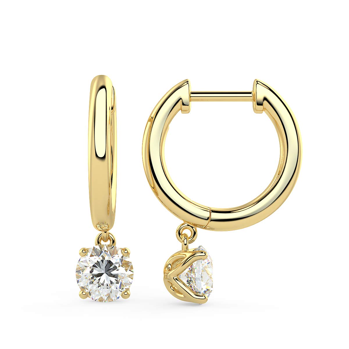 Carbon Atelier IGI Lab Grown Diamond Huggie Hoop Earrings Luxury