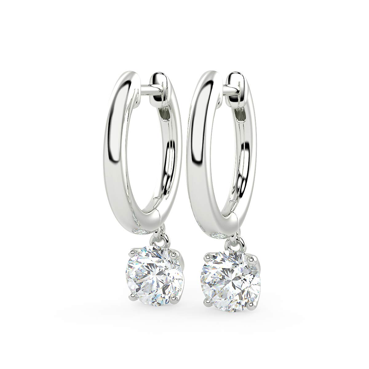 Carbon Atelier IGI Lab Grown Diamond Huggie Hoop Earrings Luxury