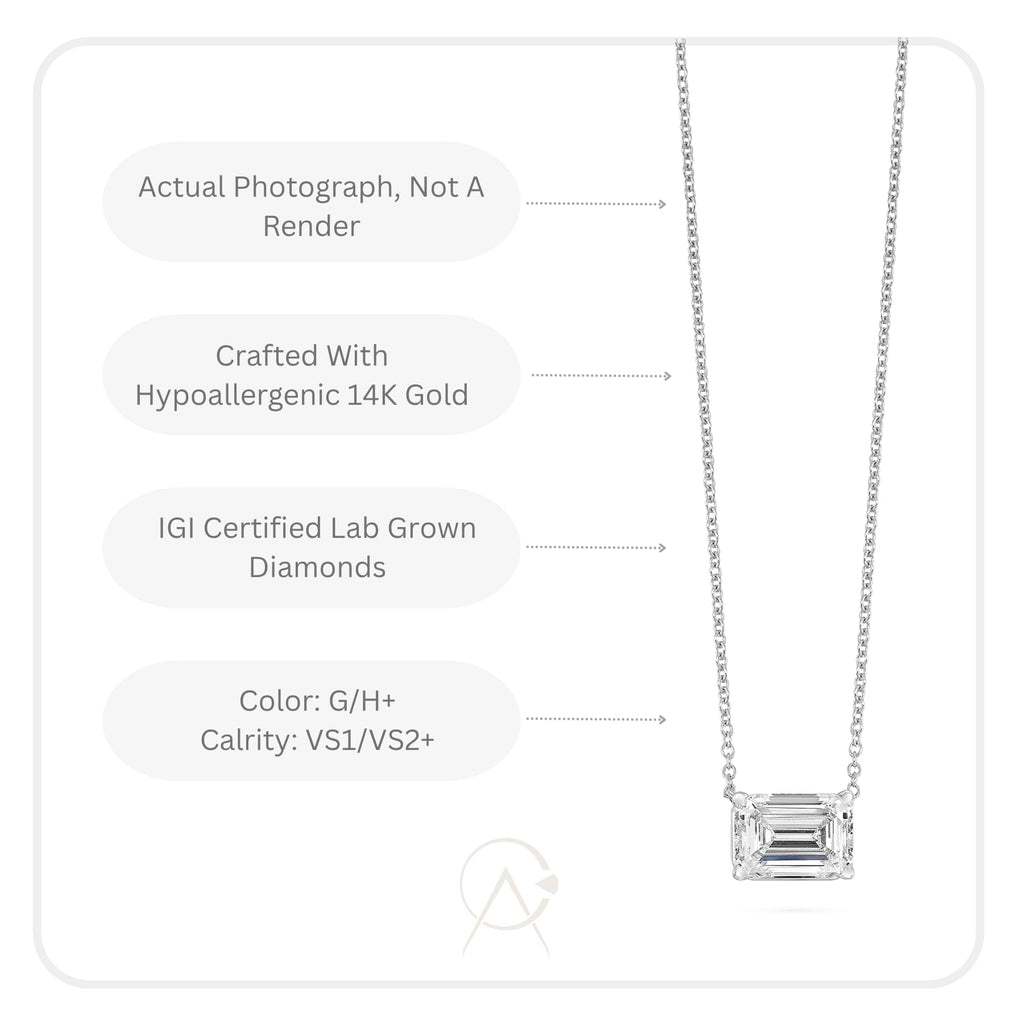 East-West Emerald Necklace in 14K Gold [0.33 - 3.00 Ct. Tw.]