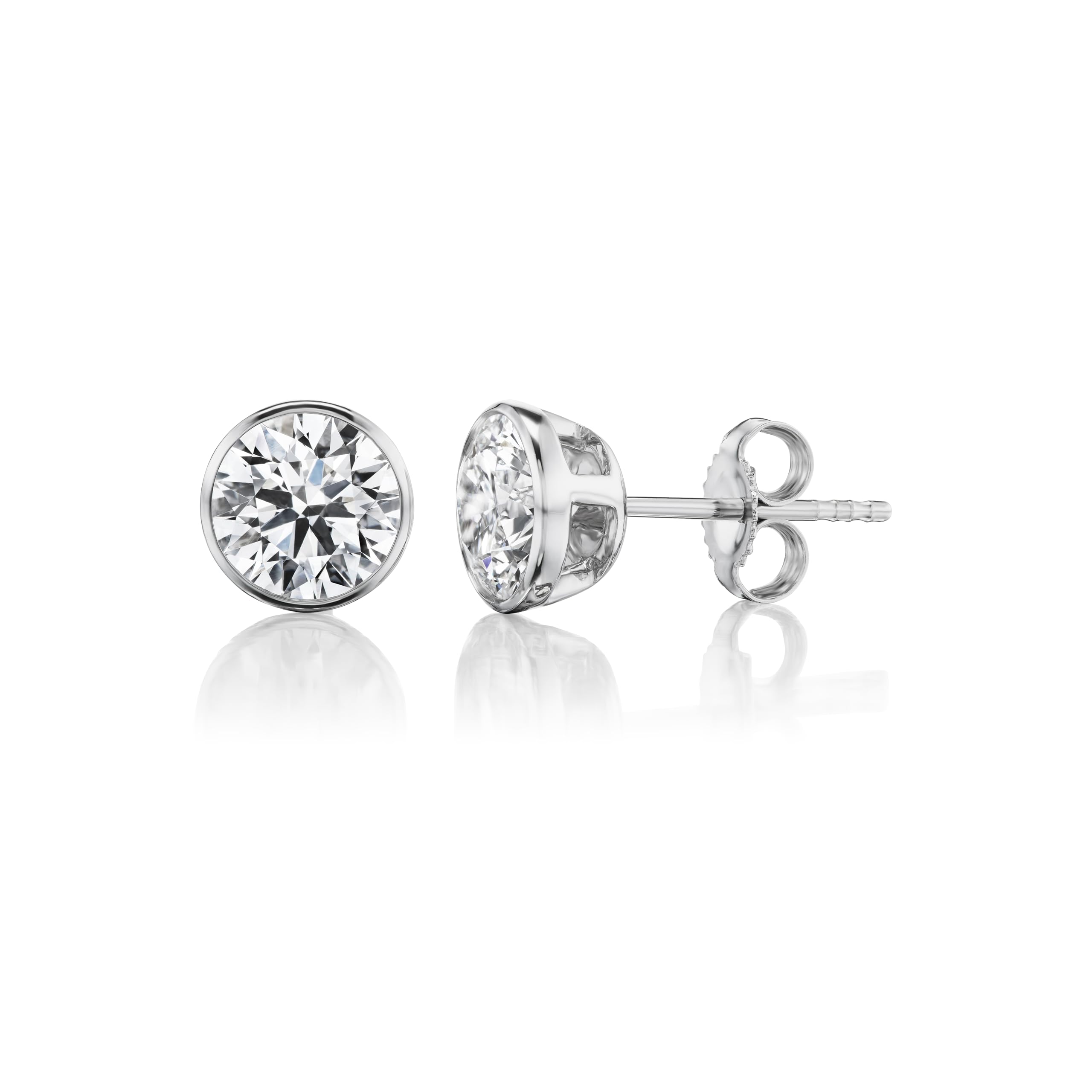 Carbon Atelier IGI Lab Grown Diamond Bezel Stud Earrings