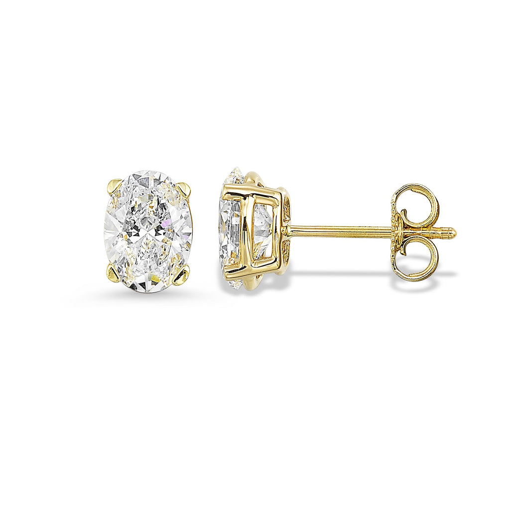 IGI Lab Grown Diamond Oval Stud Earrings for Women [0.66 - 2.00 Ct. Tw.]