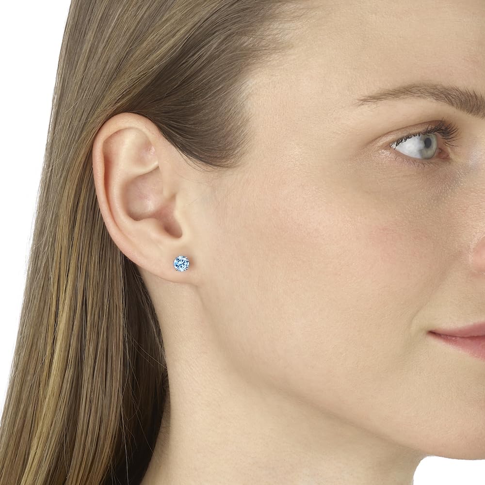 IGI Certified Lab-Grown Diamond Round Stud Earrings in 14K White Gold