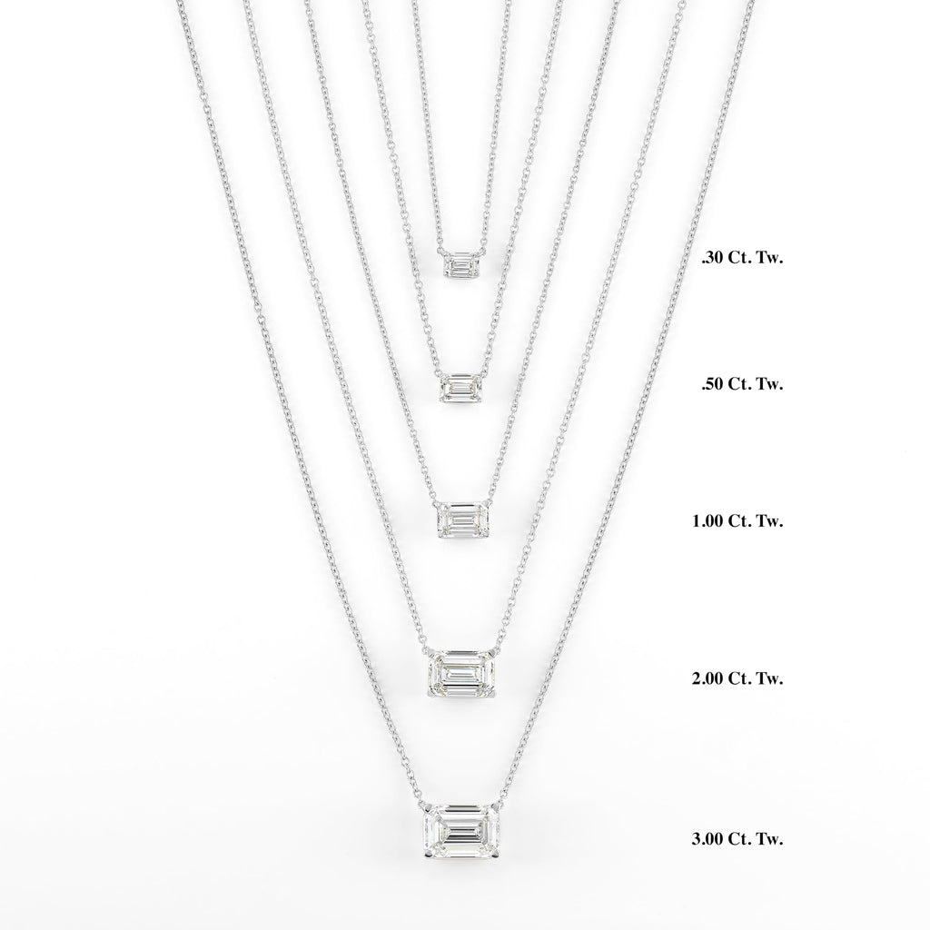 East-West Emerald Necklace in 14K Gold [0.33 - 3.00 Ct. Tw.]