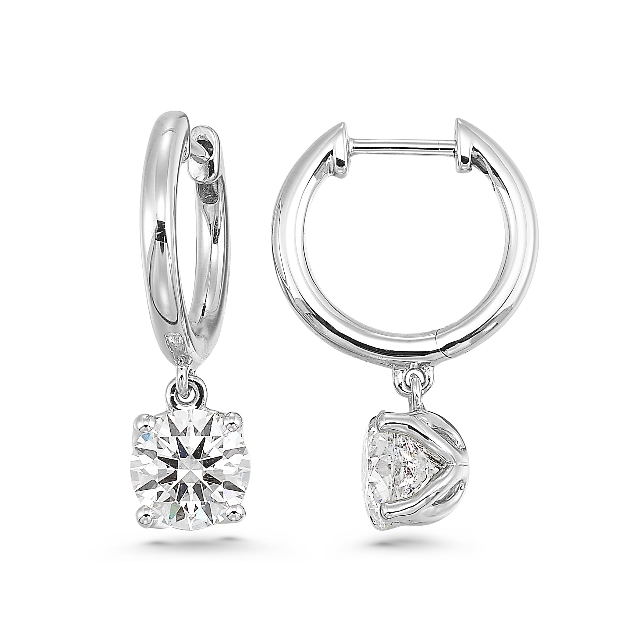 Carbon Atelier IGI Lab Grown Diamond Huggie Hoop Earrings Luxury