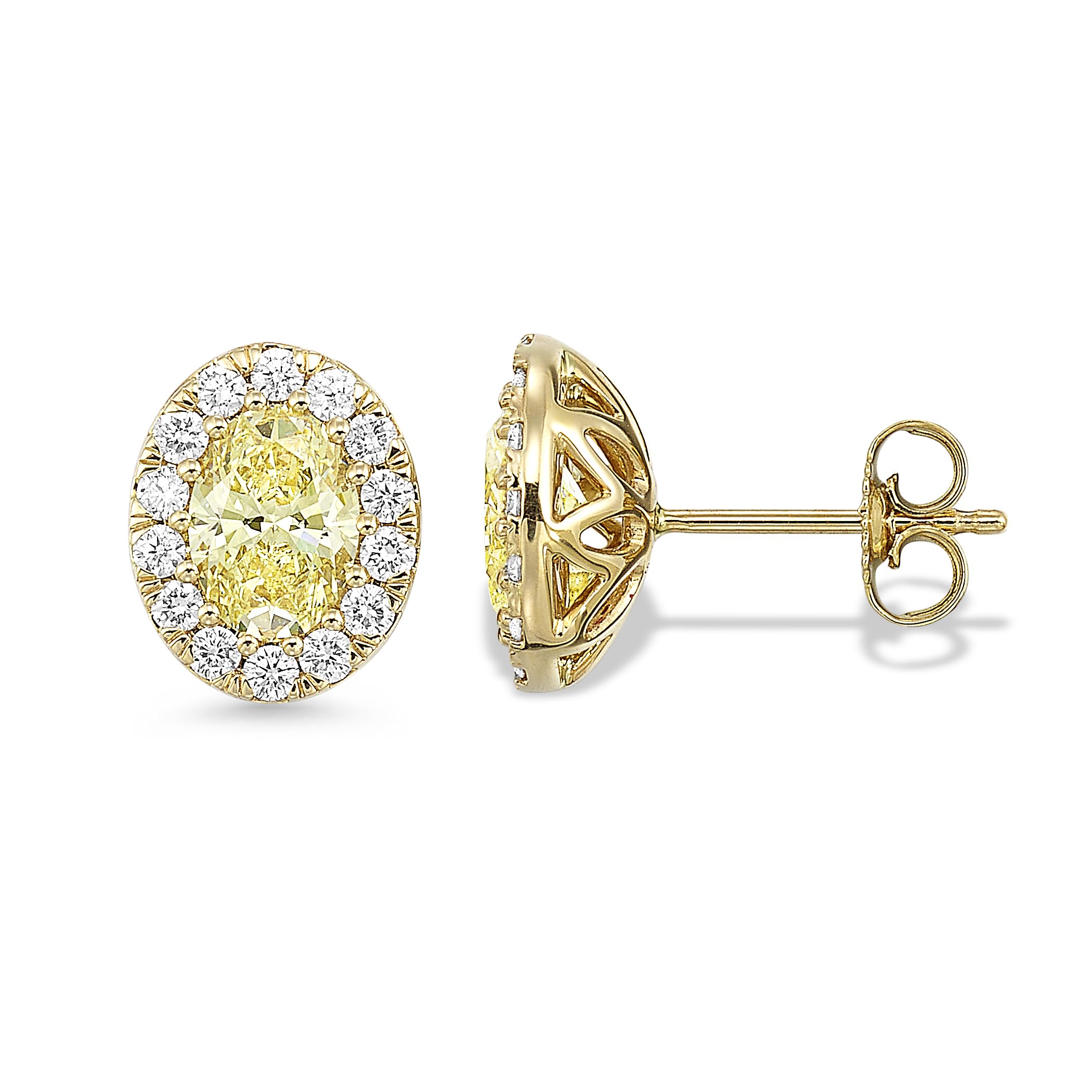 Carbon Atelier IGI Certified Lab Grown Diamond Halo Earrings