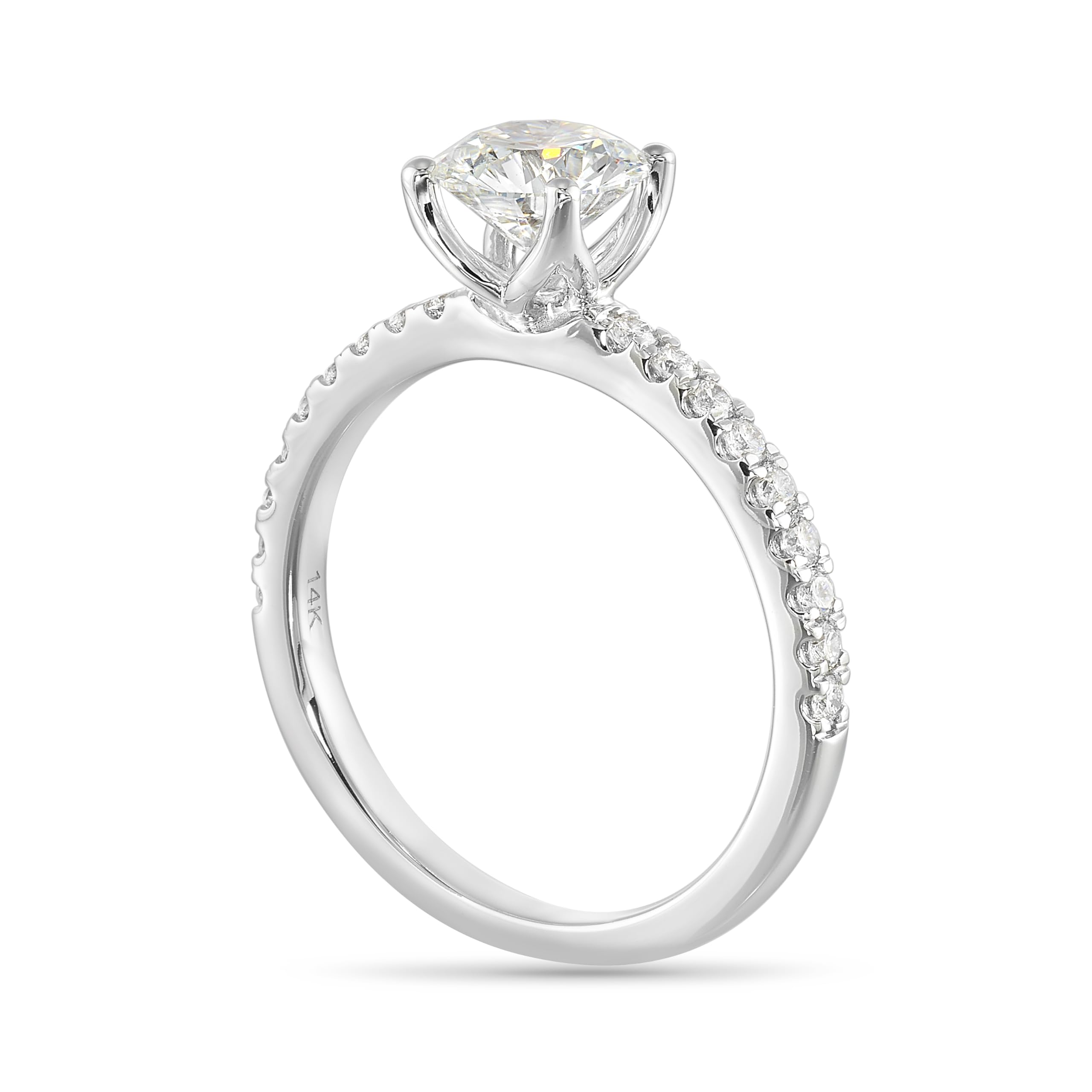 IGI Certified Lab Grown Round Diamond Pave Engagement Ring [1.25 - 3.25 Ct. Tw.]