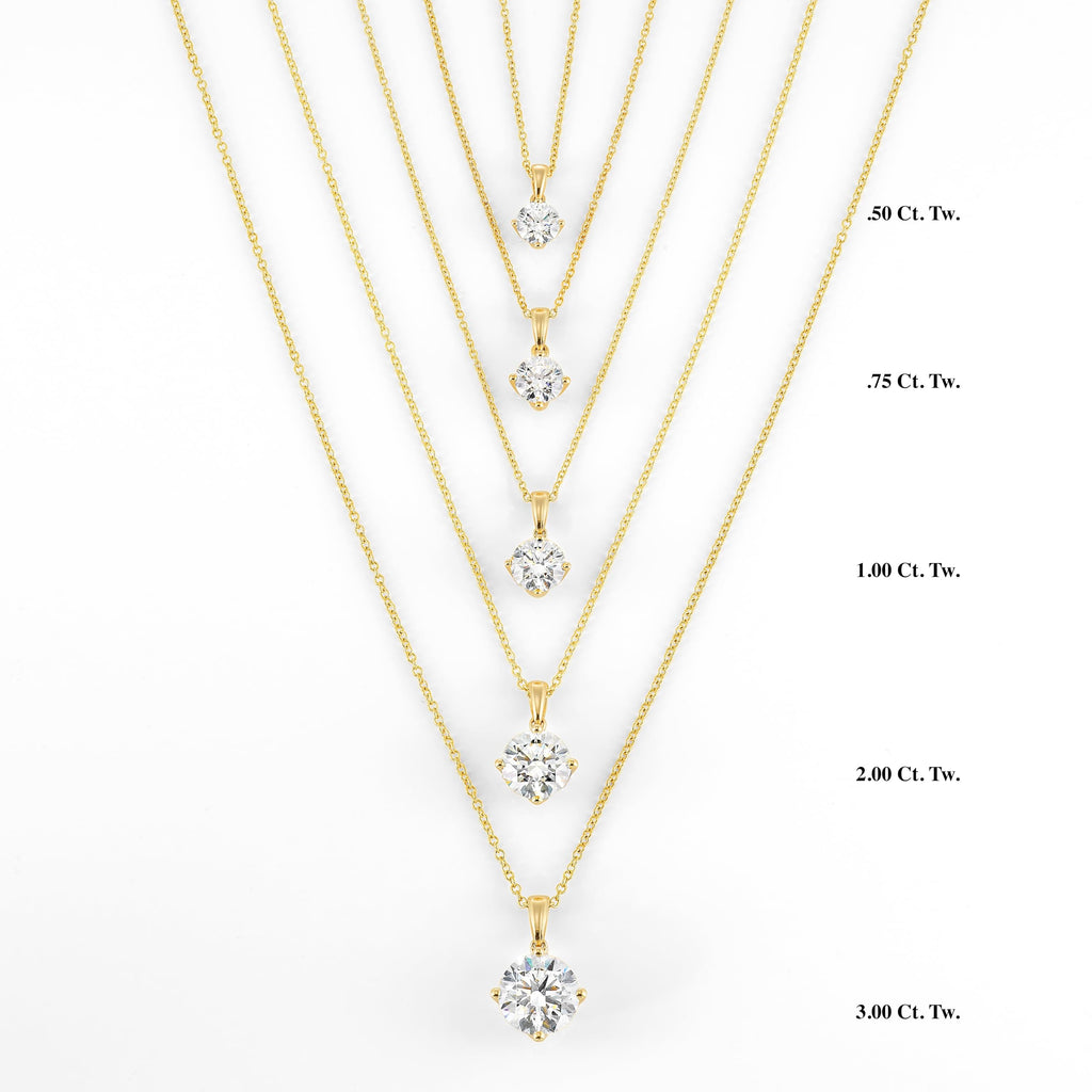 Round Necklace with Tulip Pendant in 14K Gold [0.50 - 4.00 Ct. Tw.]