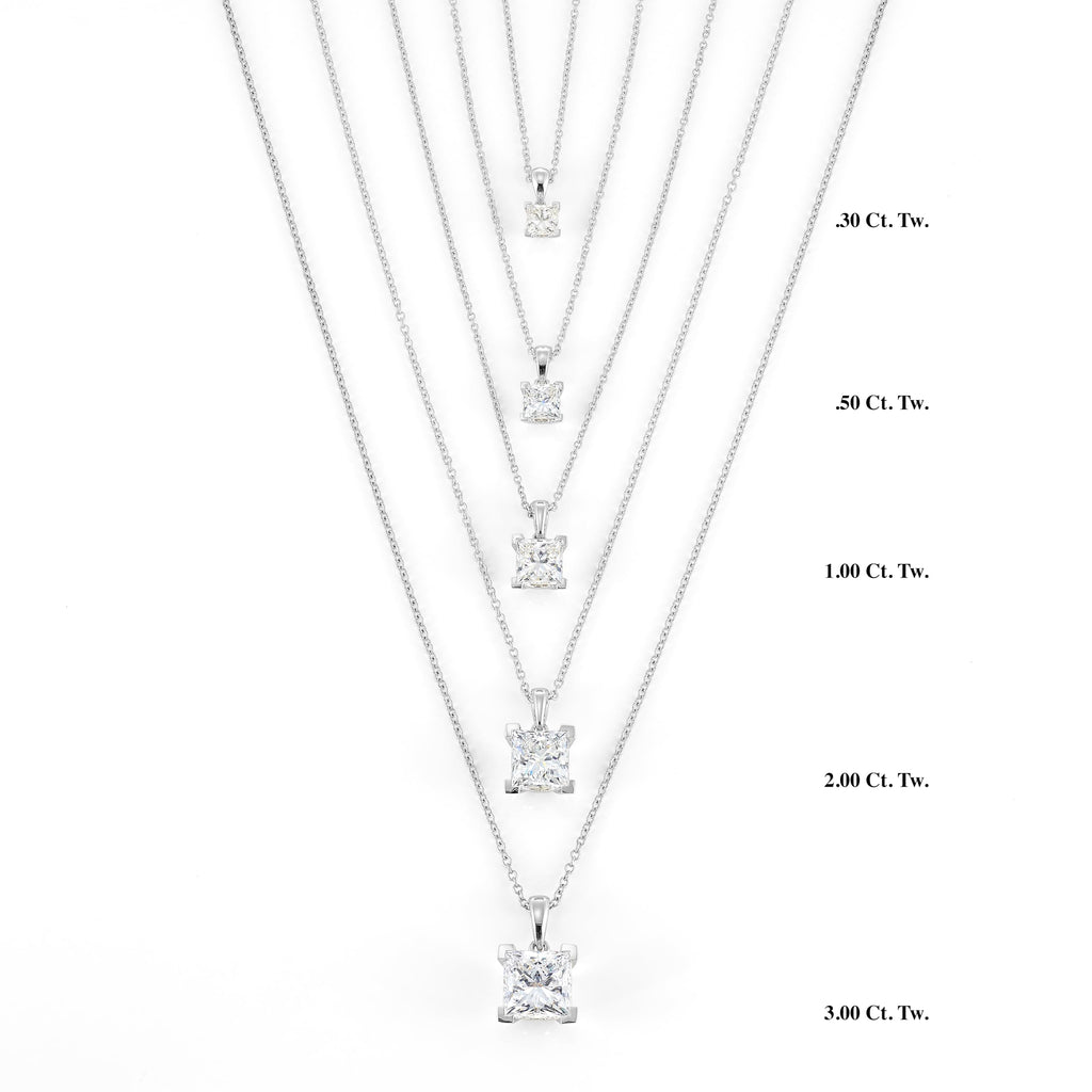 Princess Cut Necklace in 14K Gold [0.33 - 3.00 Ct. Tw.]