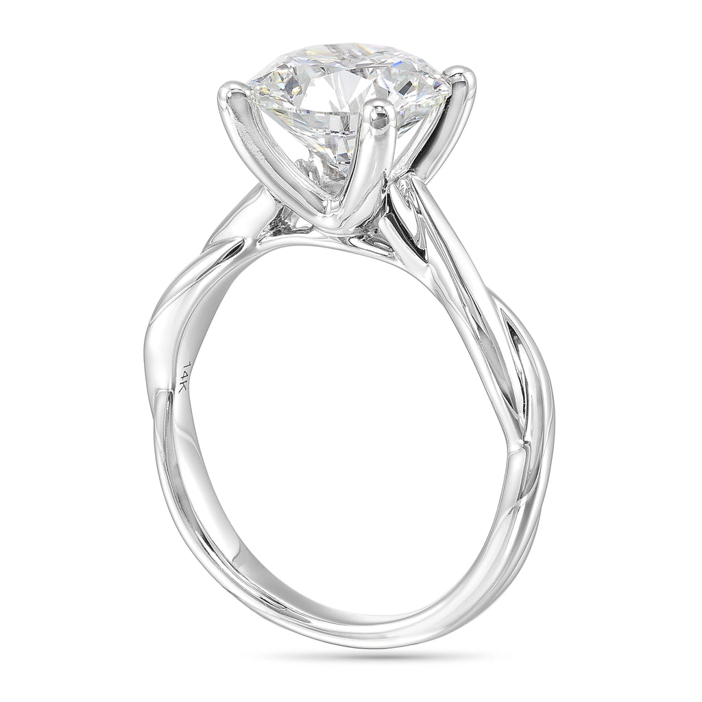 Twist Shank Engagement Ring in 14K Gold [3.00 Ct. Tw.]
