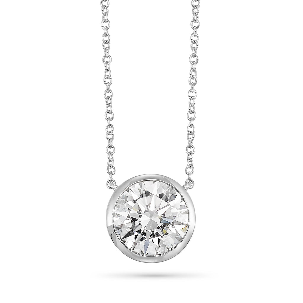Round Bezel Necklace in 14K Gold [0.50 - 3.00 Ct. Tw.]