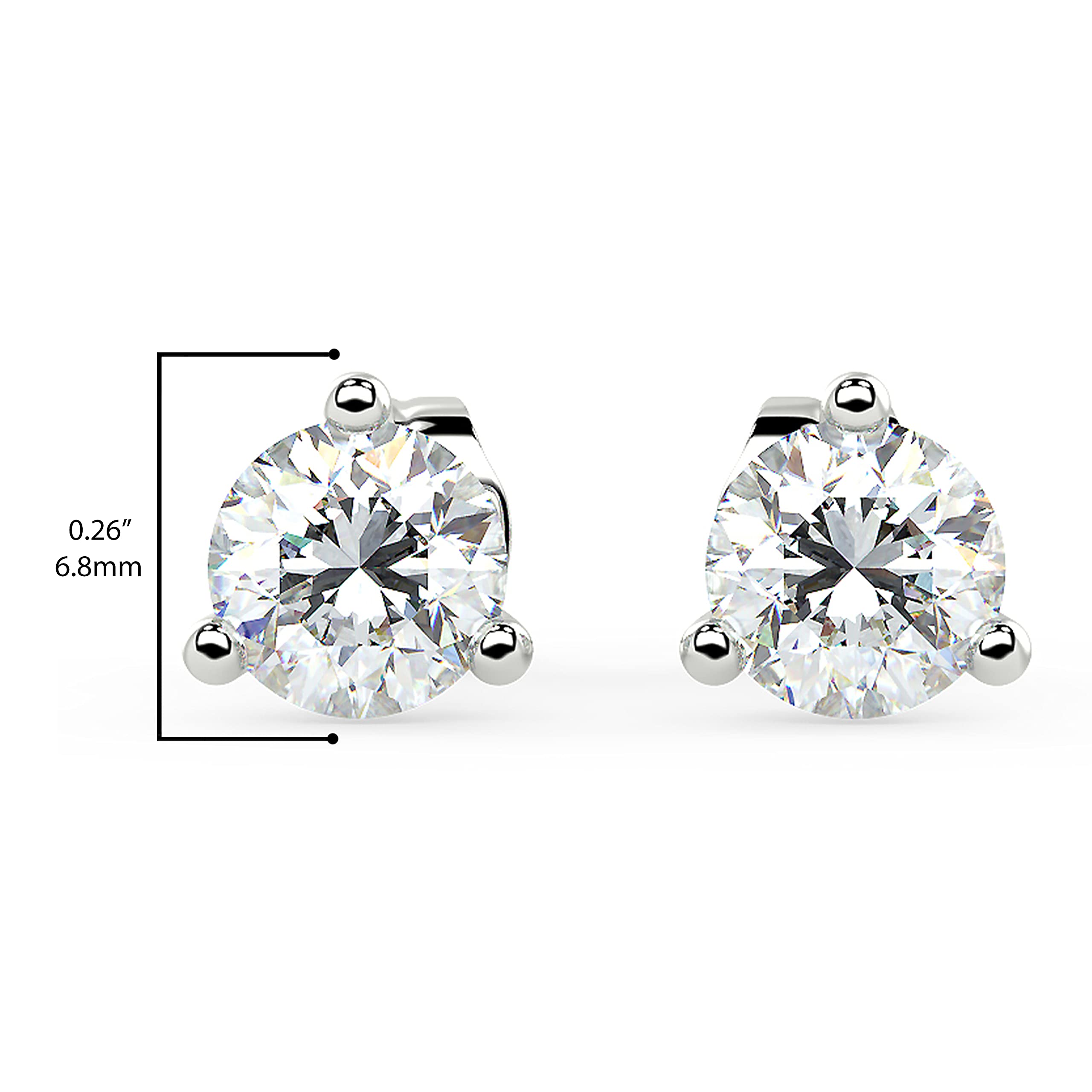 Carbon Atelier IGI Certified Lab Grown Diamond Stud Earrings