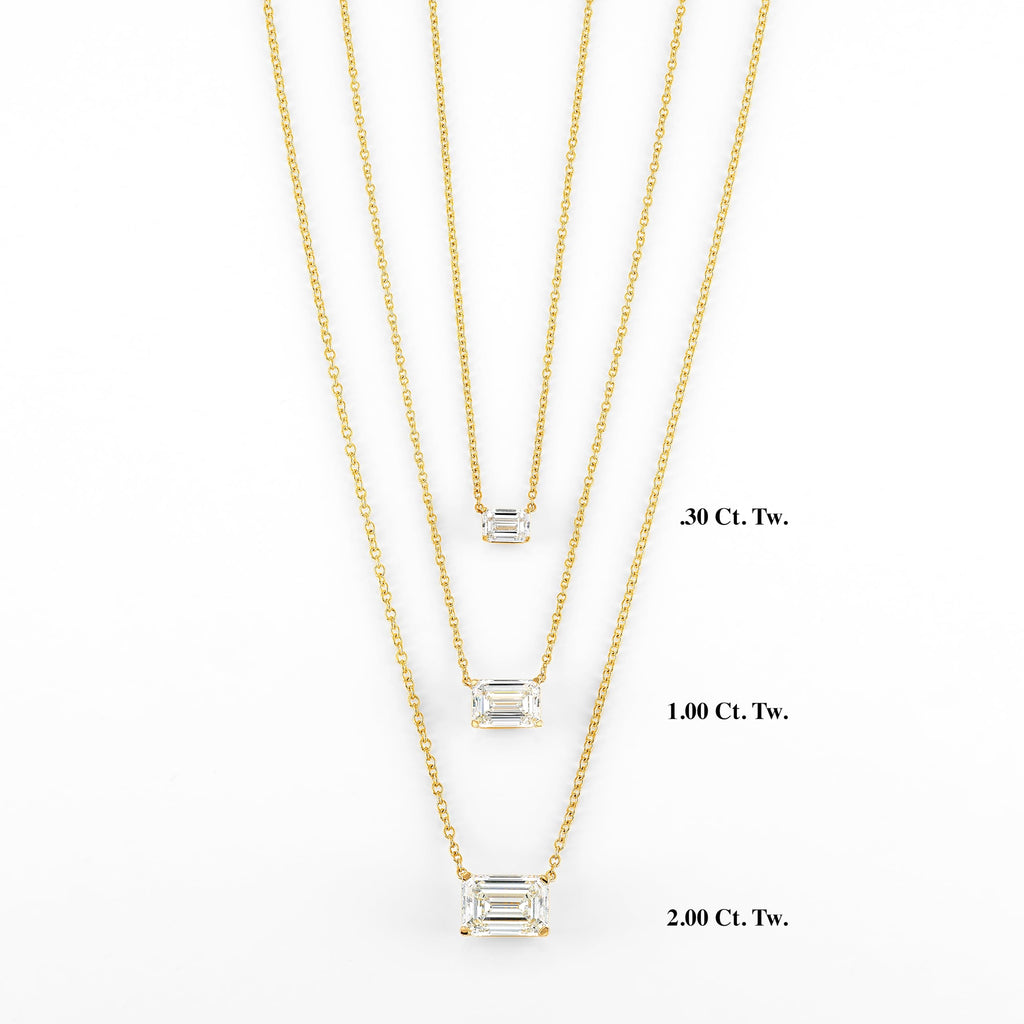 East-West Emerald Necklace in 14K Gold [0.33 - 3.00 Ct. Tw.]