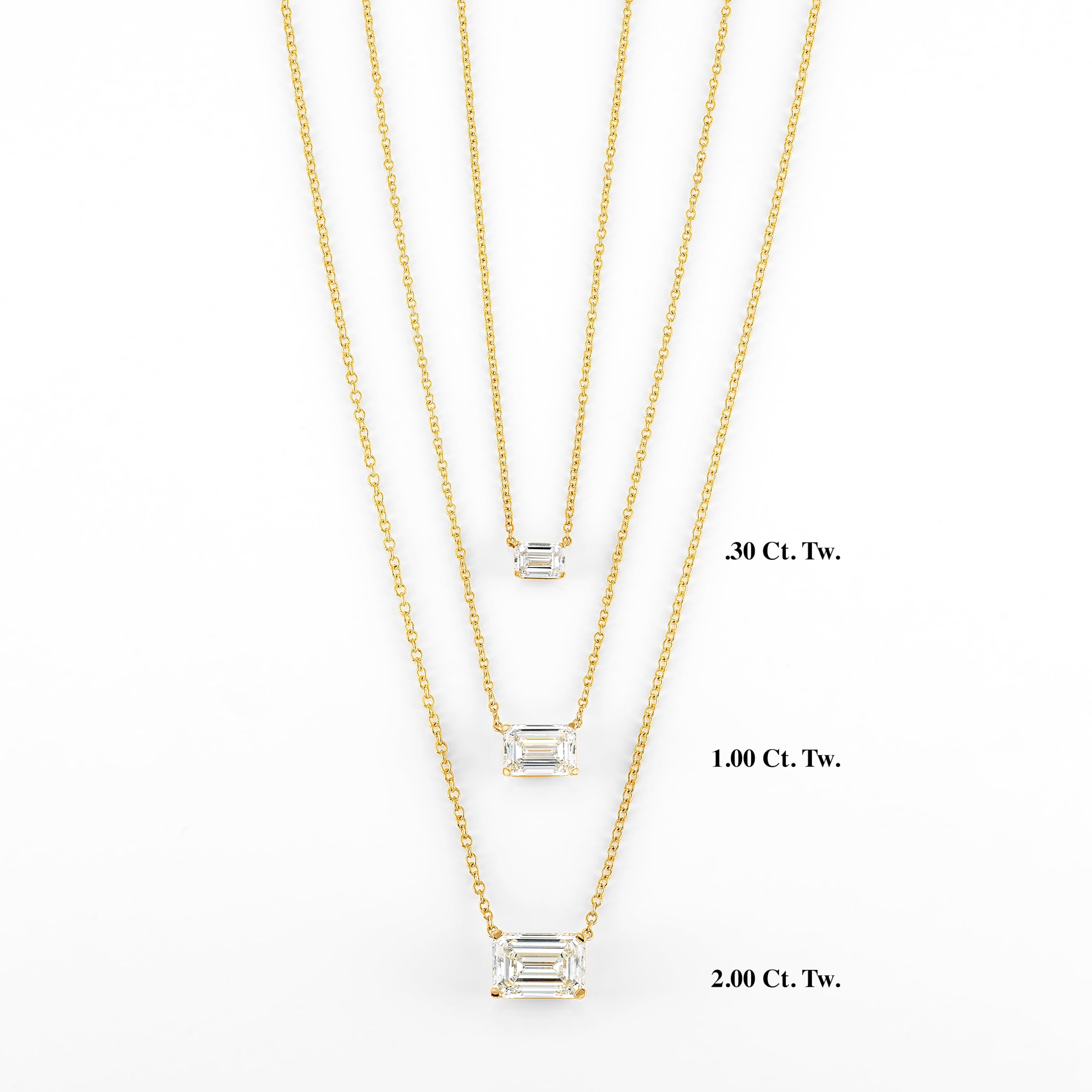 East-West Emerald Necklace in 14K Gold [0.33 - 3.00 Ct. Tw.]