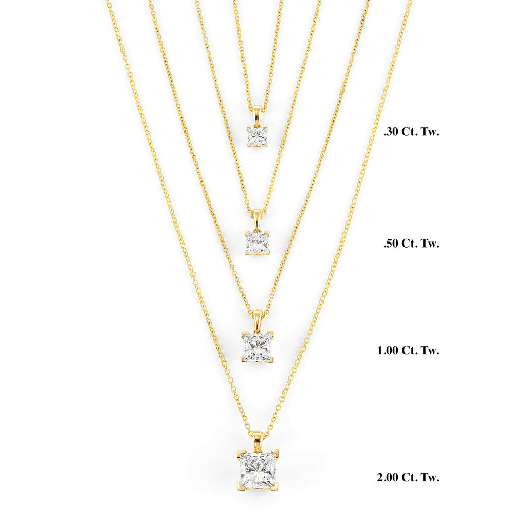 Princess Cut Necklace in 14K Gold [0.33 - 3.00 Ct. Tw.]
