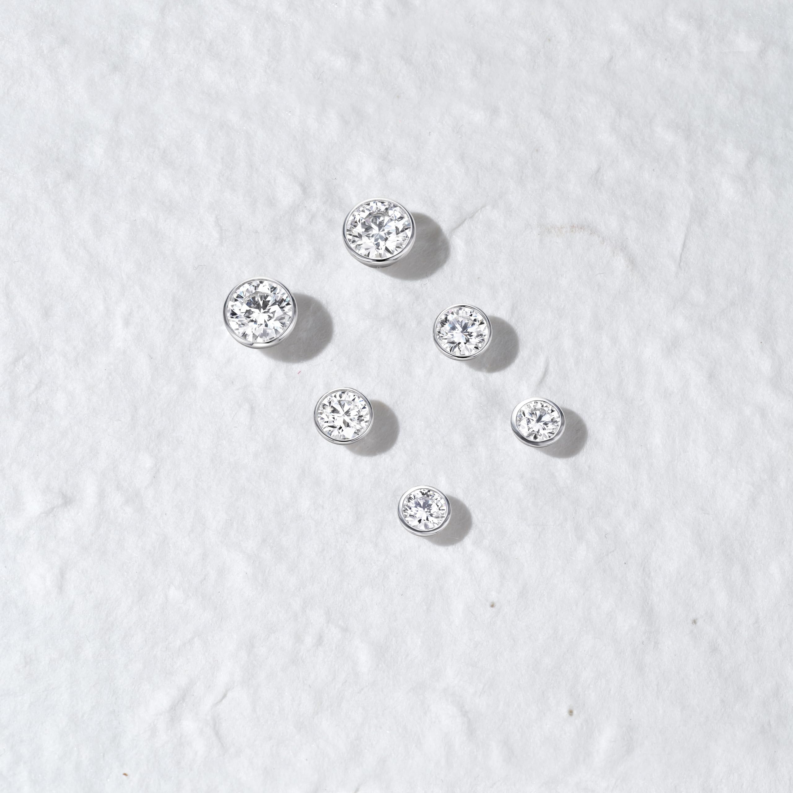 Carbon Atelier IGI Lab Grown Diamond Bezel Stud Earrings