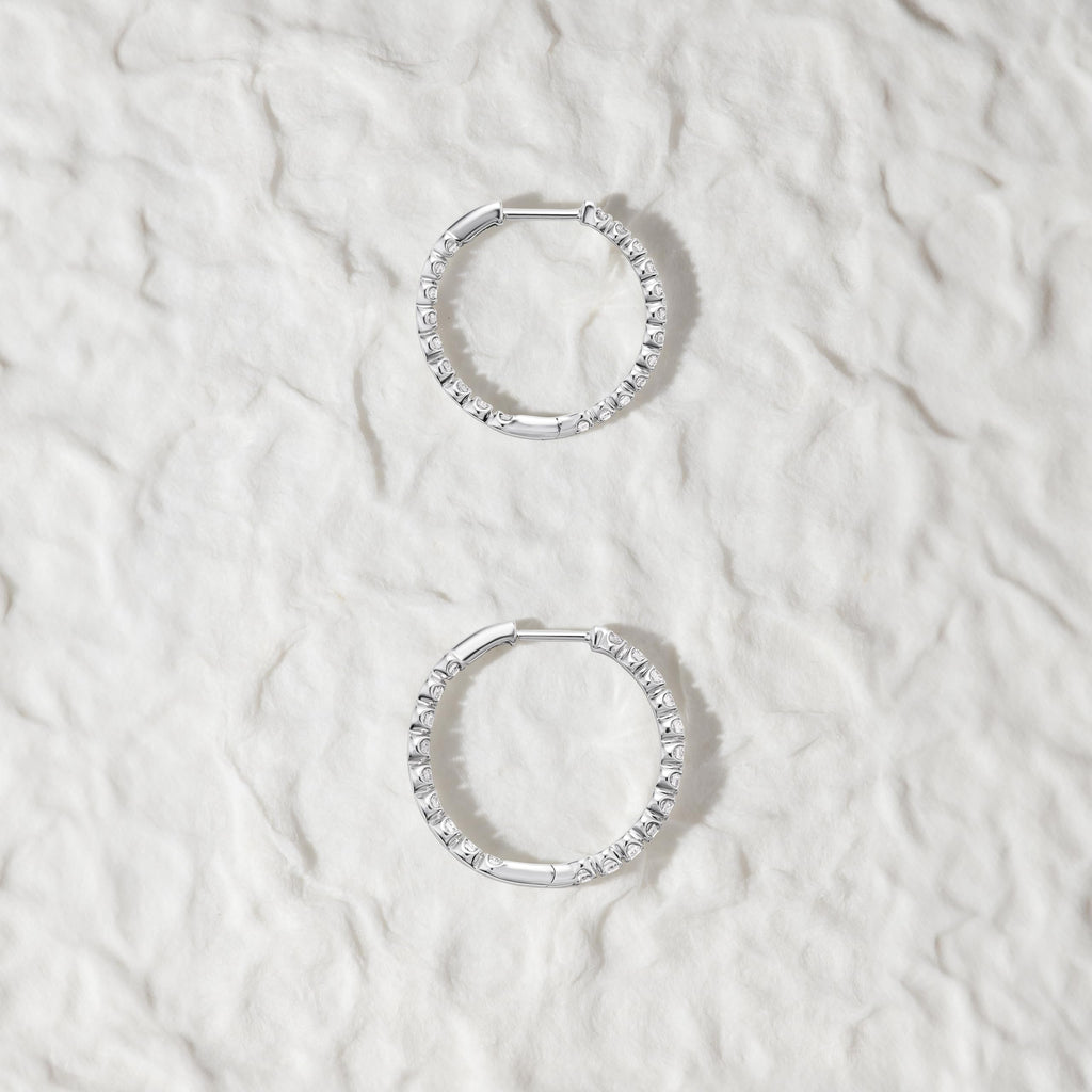 Inside-Out Hoop Earrings in 10K Gold [0.50 - 1.00 Ct. Tw.]
