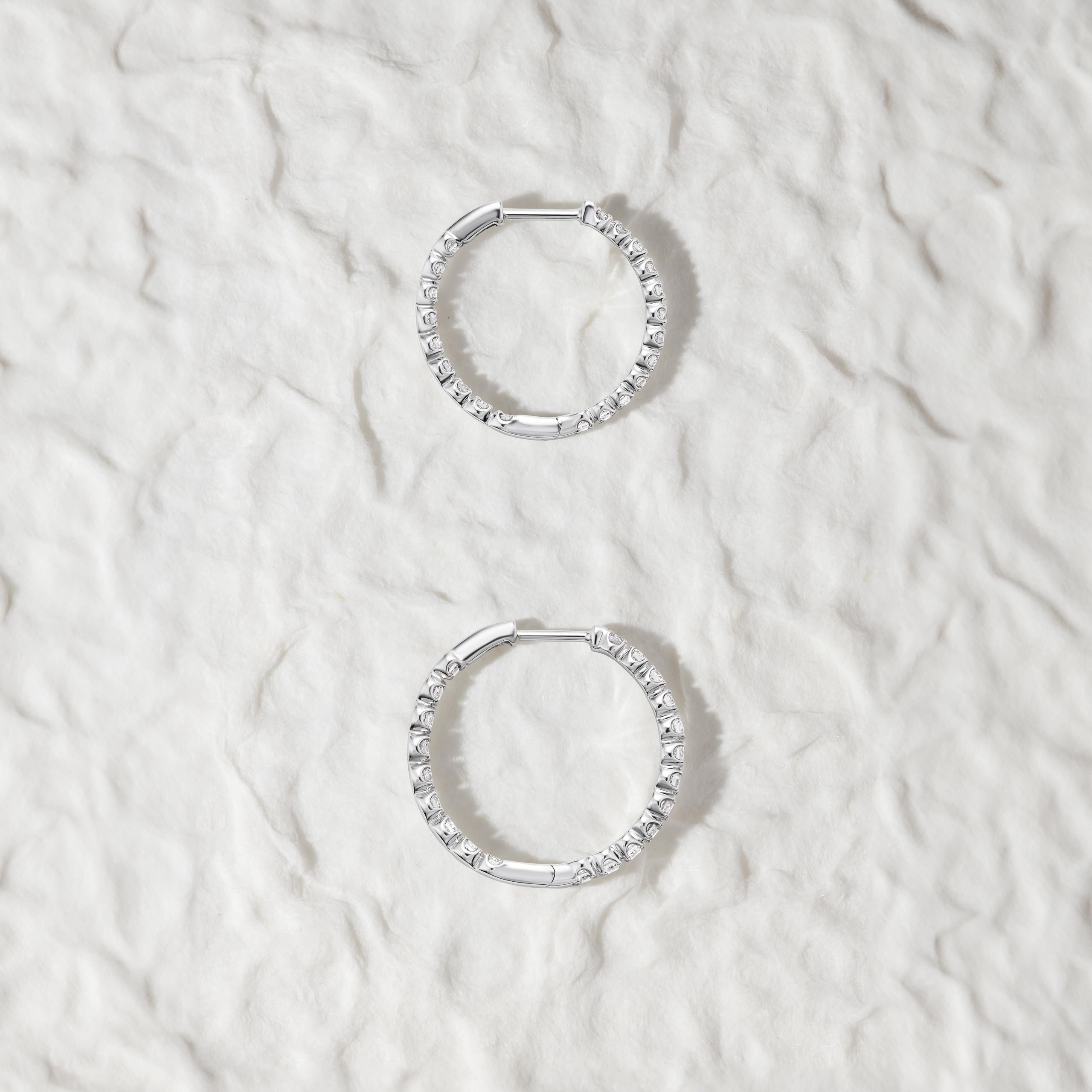 Inside-Out Hoop Earrings in 10K Gold [0.50 - 1.00 Ct. Tw.]