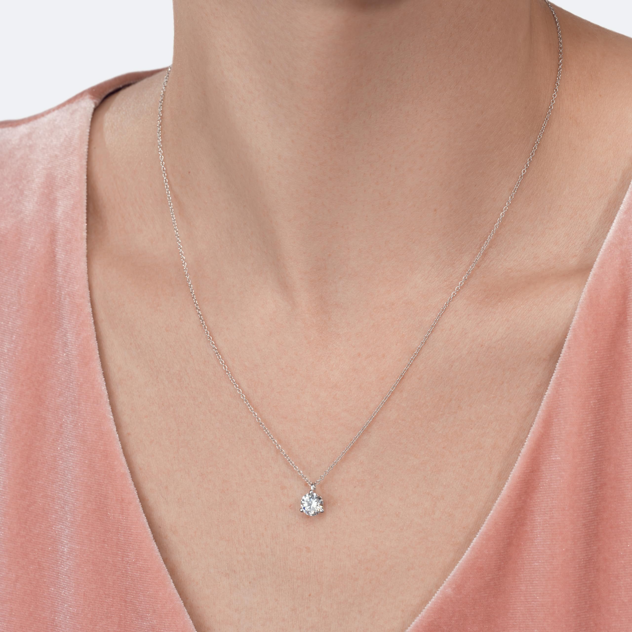 IGI Certified Lab Grown Diamond Round Solitaire Pendant Necklace