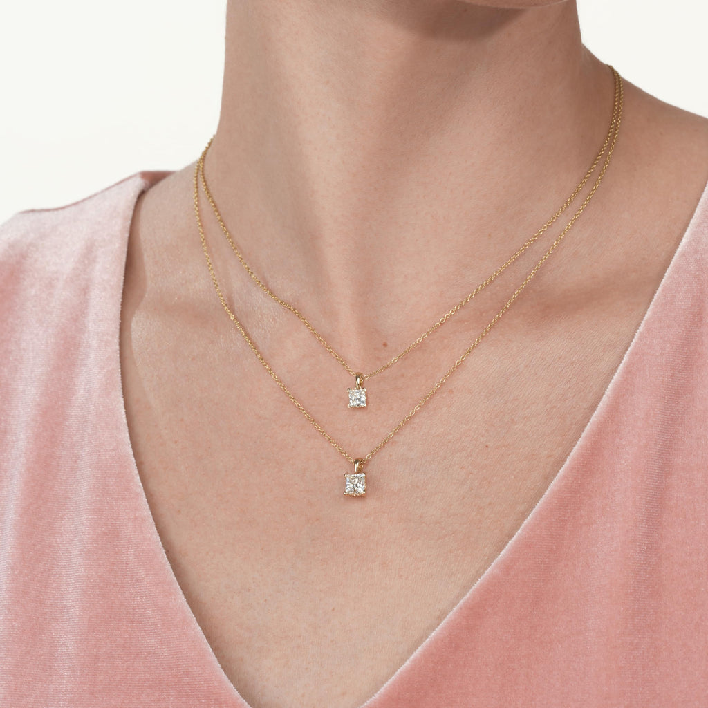 Princess Cut Necklace in 14K Gold [0.33 - 3.00 Ct. Tw.]