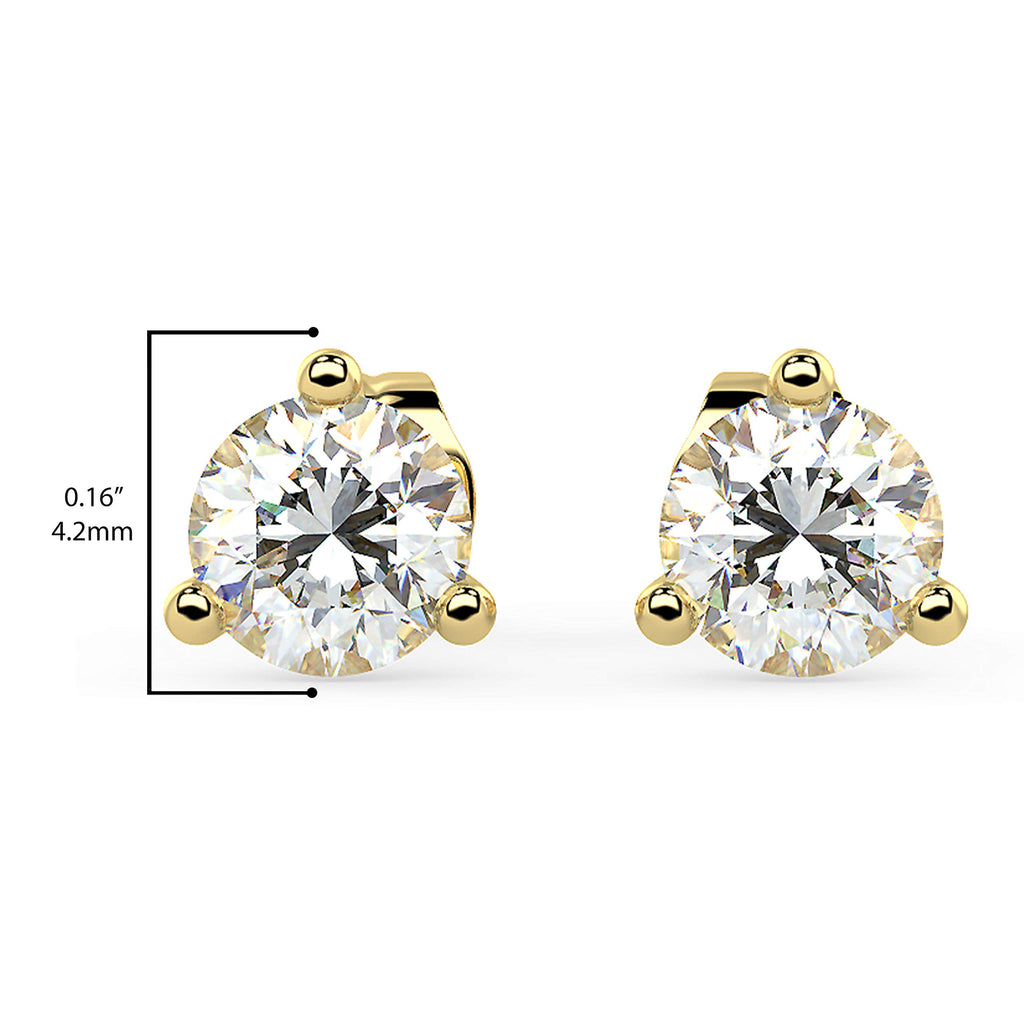 Round Stud Earrings with Tulip Basket in 14K Gold [0.50 - 4.00 Ct. Tw.]