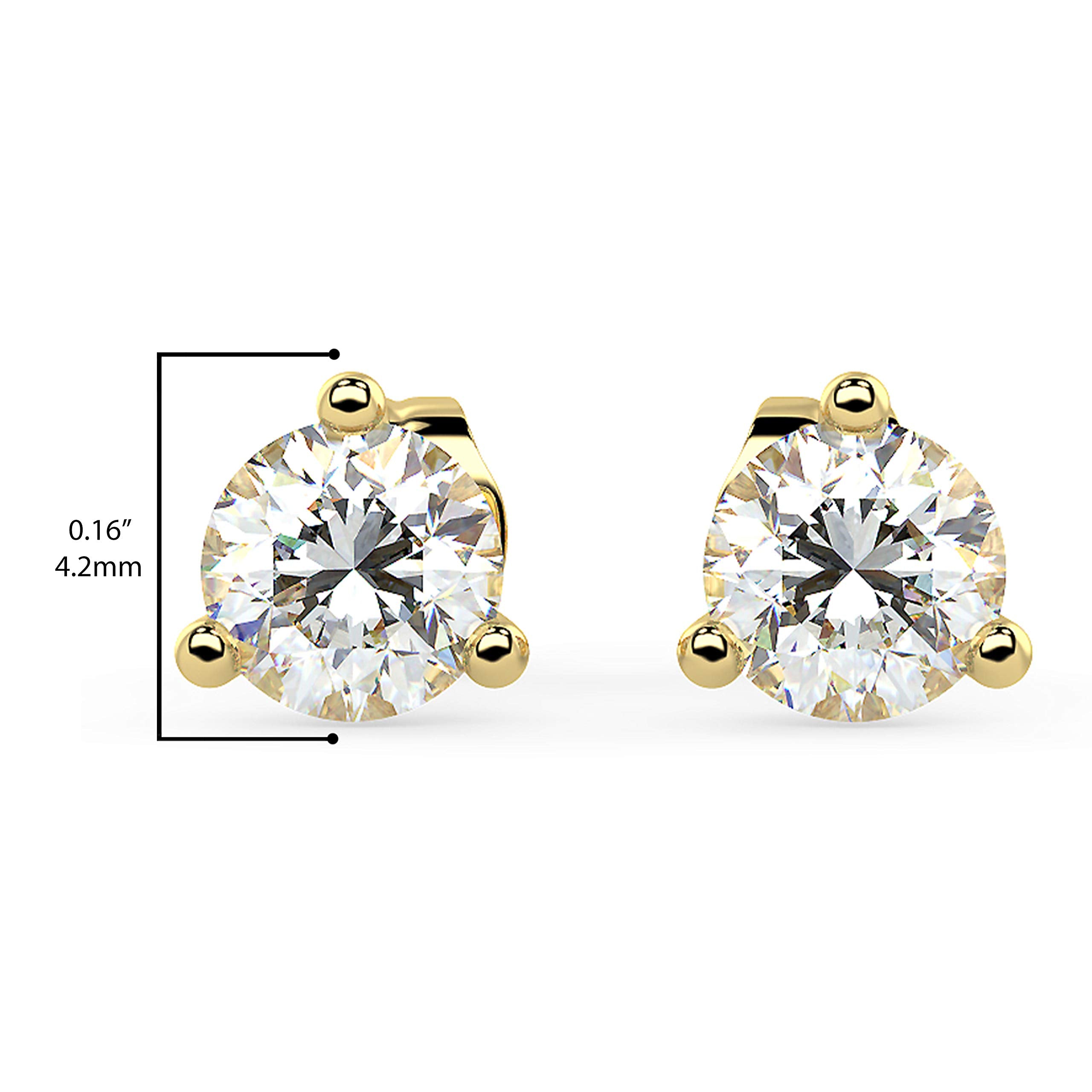 Round Stud Earrings with Tulip Basket in 14K Gold [0.50 - 4.00 Ct. Tw.]