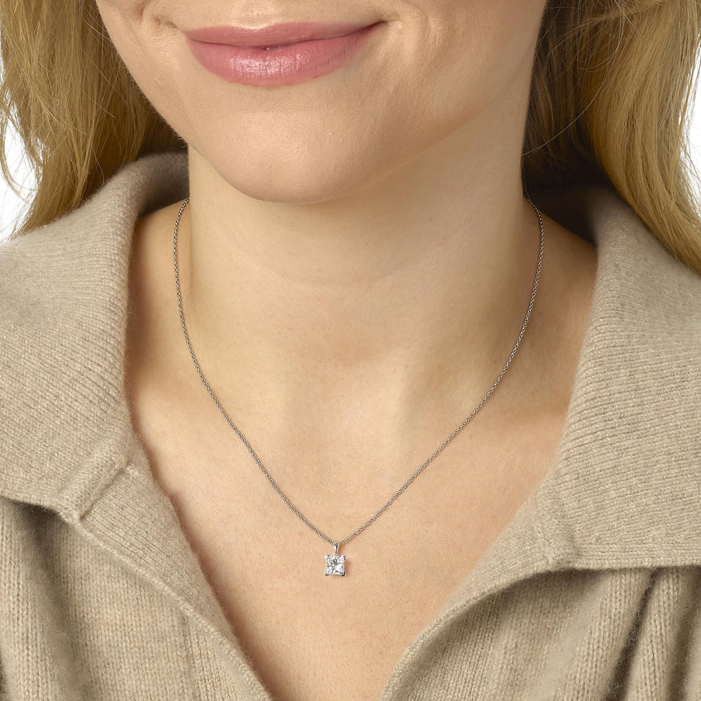 Princess Cut Necklace in 14K Gold [0.33 - 3.00 Ct. Tw.]