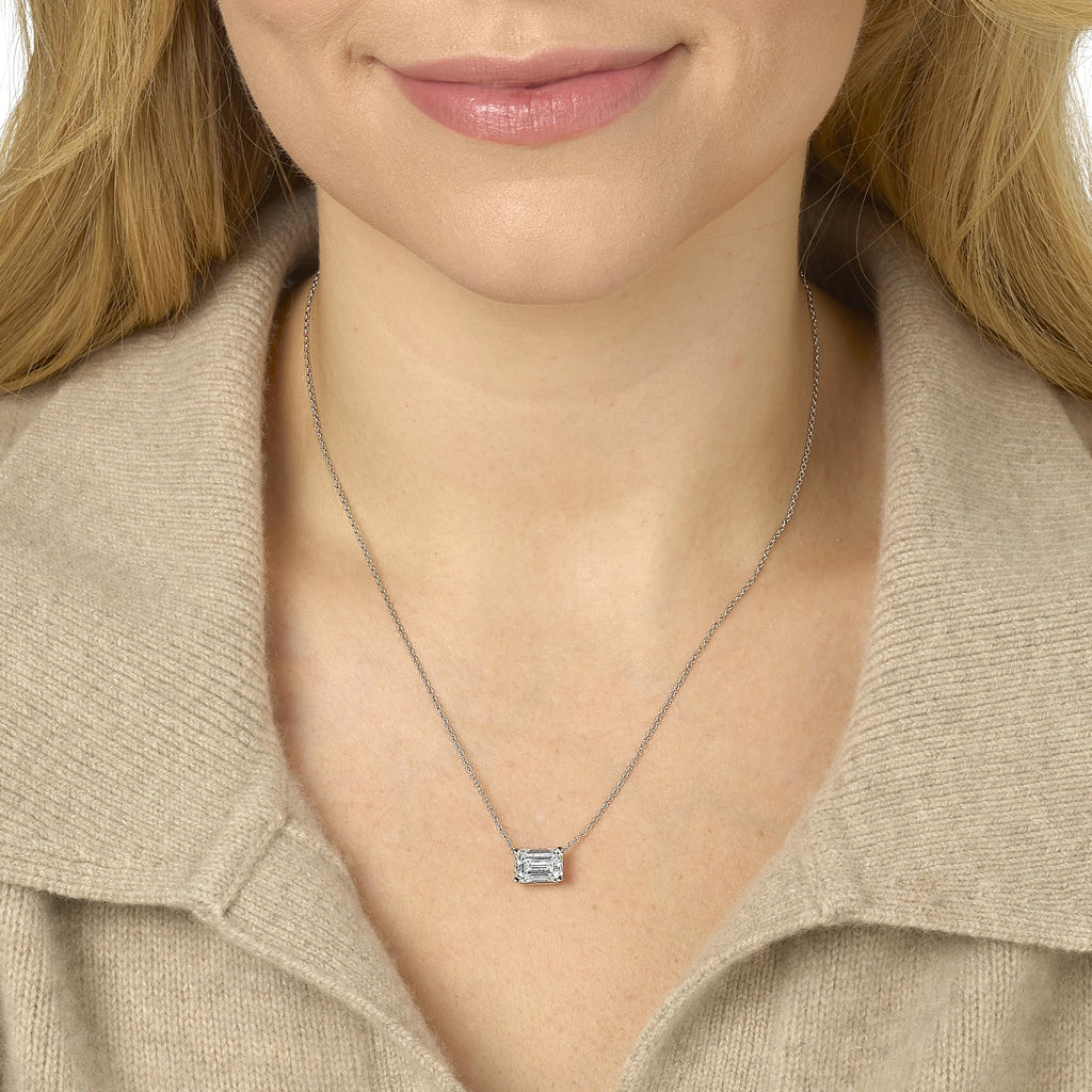 East-West Emerald Necklace in 14K Gold [0.33 - 3.00 Ct. Tw.]