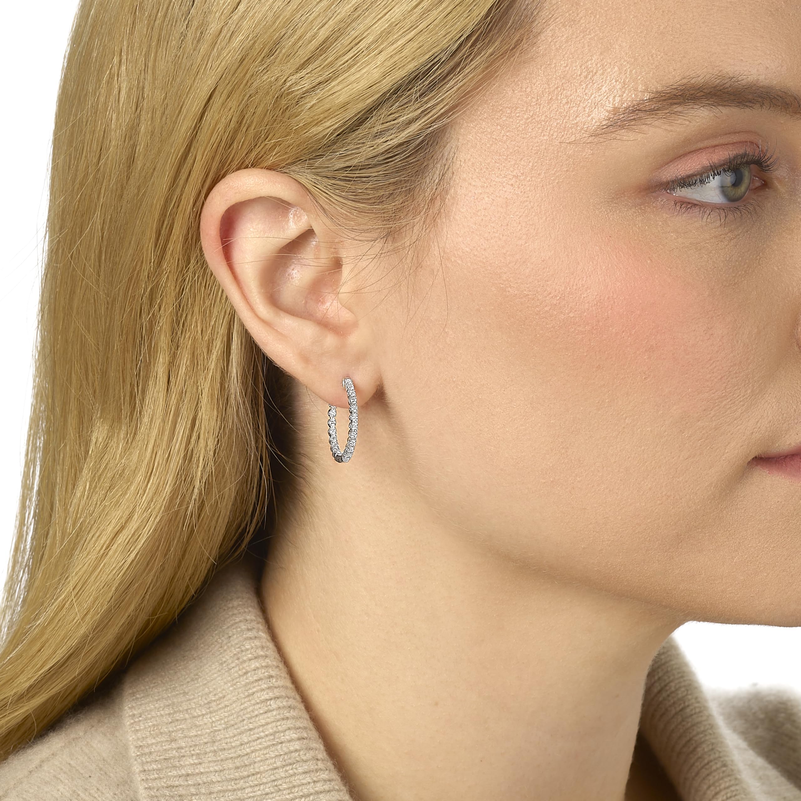 IGI Certified Lab Grown Diamond Inside-Out Hoop Earrings