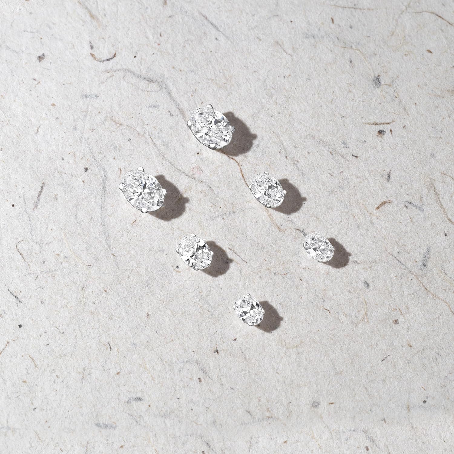 2/3 to 2 Carat Lab Grown Diamond Oval Stud Earrings for Women in 14k White or Yellow Gold (G-H Color, VS1-VS2 Clarity, cttw) 4-Prong Setting Push Back Studs by Carbon Atelier