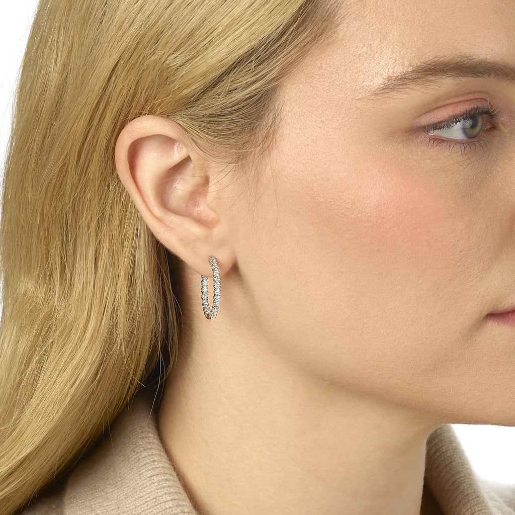 Inside-Out Hoop Earrings in 10K Gold [0.50 - 1.00 Ct. Tw.]