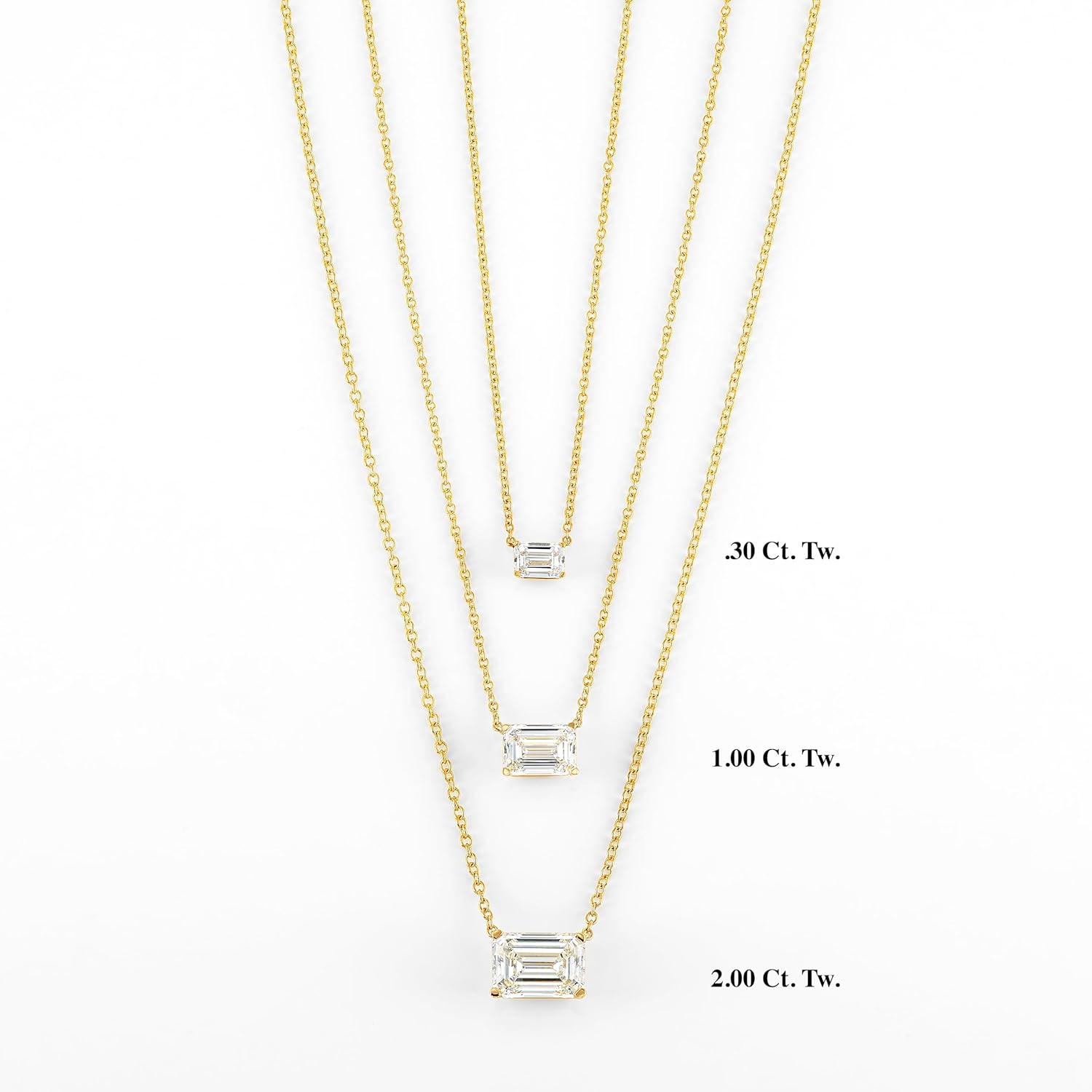 Elegant Emerald Cut Diamond Necklace