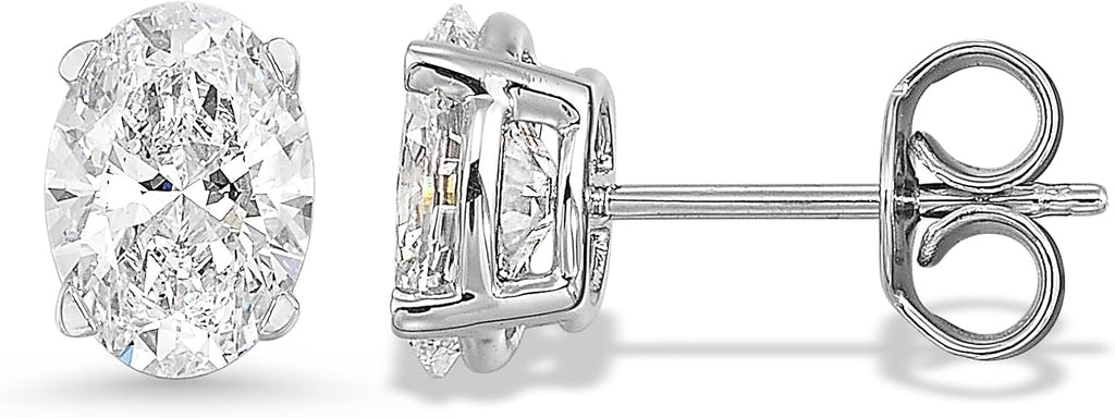 IGI Lab Grown Diamond Oval Stud Earrings for Women [0.66 - 2.00 Ct. Tw.]